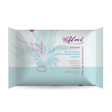 دستمال بهداشتی بانوان یونی لد (Uni Led) مدل Sensitive بسته 20 برگی
