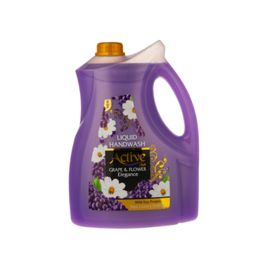 مایع دستشویی اکتیو (Active) با رایحه انگور حجم 3.750 لیتر
