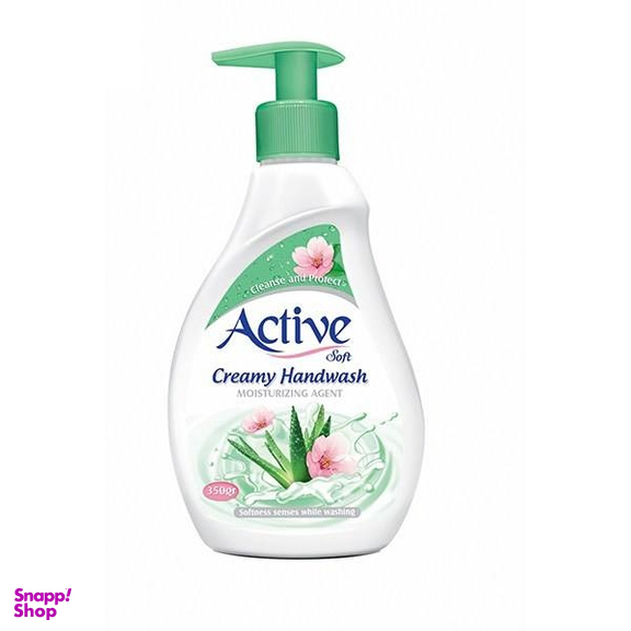 مایع دستشویی کرمی سبز اکتیو (Active) حجم 350 میلی‌ لیتر