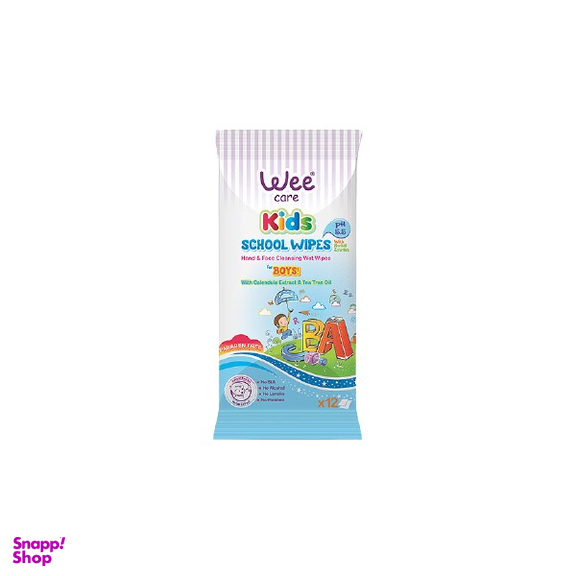 دستمال مرطوب و پاک‌کننده دست ‌و ‌صورت‌ کودکان وی کر (Wee Care) ویژه پسران