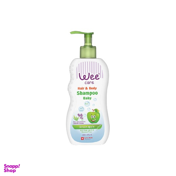 شامپو سر و بدن وی کر (Wee Care) با رایحه سیب سبز حجم 200 میلی لیتر