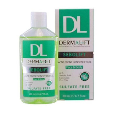 ژل شستشوی غیر صابونی صورت و بدن درمالیفت (Dermalift) مناسب پوست های چرب و جوش دار حجم 200 میلی لیتر