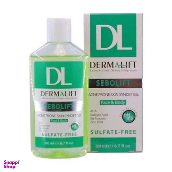 ژل شستشوی غیر صابونی صورت و بدن درمالیفت (Dermalift) مناسب پوست های چرب و جوش دار حجم 200 میلی لیتر