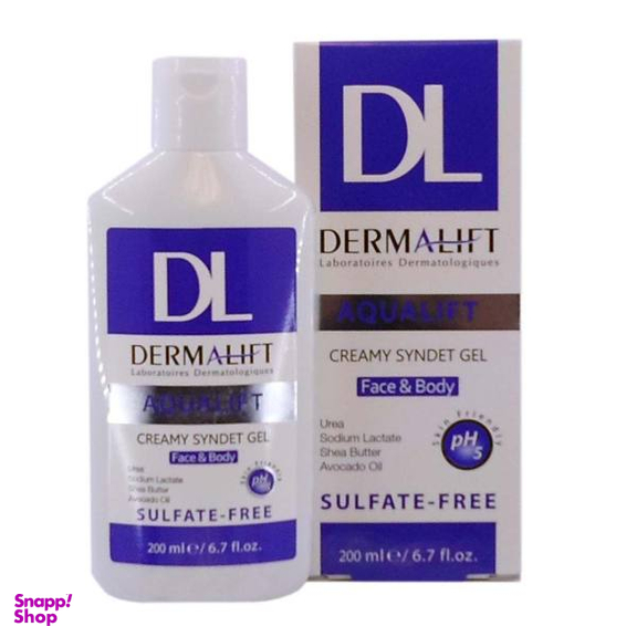 ژل شستشوی غیر صابونی کرمدار صورت و بدن درمالیفت (Dermalift) مناسب پوست های خیلی خشک حجم 200 میلی لیتر