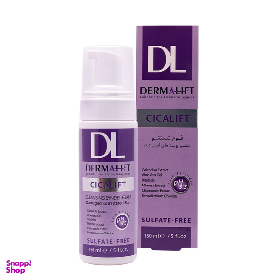 فوم شستشوی ترمیم کننده درمالیفت (Dermalift) مناسب پوست های آسیب دیده حجم 150 میلی لیتر