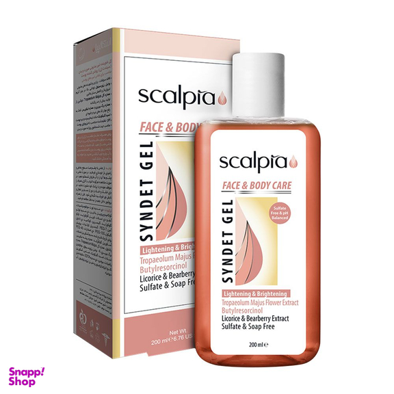 ژل شوینده غیر صابونی صورت و بدن اسکالپیا (Scalpia) مدل Syndet Gel حجم 200 میلی لیتر