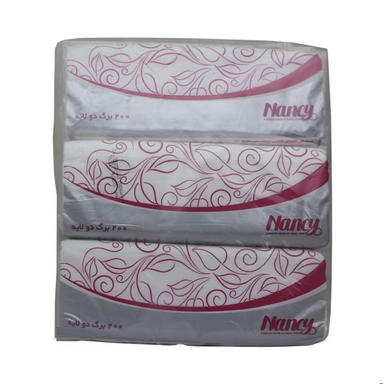دستمال کاغذی دو لایه نانسی (Nancy) جعبه 200 برگی بسته 3 عددی