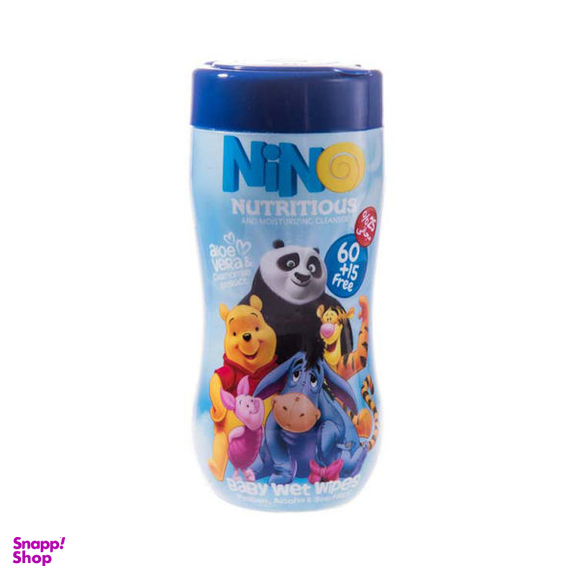 دستمال مرطوب کودک نینو (Nino) مدل کارتونی بسته 75 عددی