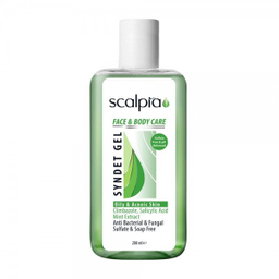 ژل شستشوی غیرصابونی صورت و بدن پوست چرب و جوش‌دار اسکالپیا (Scalpia) حجم 200 میلی لیتر