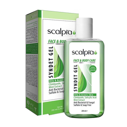 ژل شستشوی غیرصابونی صورت و بدن پوست چرب و جوش‌دار اسکالپیا (Scalpia) حجم 200 میلی لیتر