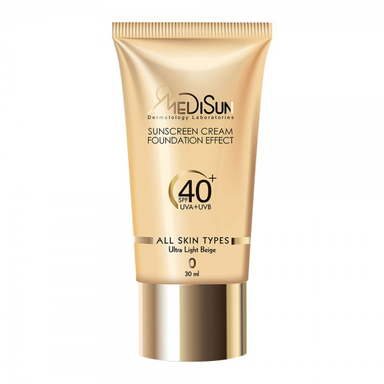 ضد آفتاب کرم پودری رنگی تیوبی مدیسان (Medisun) با SPF40 مناسب انواع پوست رنگ بژ خیلی روشن حجم 30 میلی لیتر