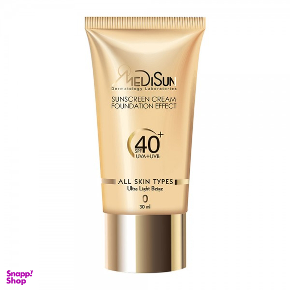 ضد آفتاب کرم پودری رنگی تیوبی مدیسان (Medisun) با SPF40 مناسب انواع پوست رنگ بژ خیلی روشن حجم 30 میلی لیتر