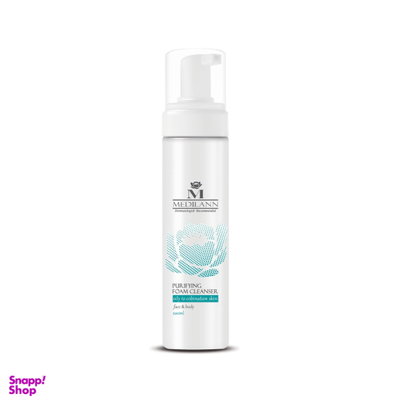 فوم شستشو صورت مدیلن (Medilan) مدل Hydrating مناسب پوست چرب حجم 200 میلی‌لیتر