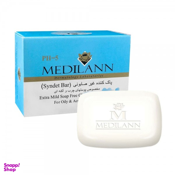 پاک کننده غیر صابونی مدیلن (Medilann) مناسب پوست چرب و آکنه‌ای حجم 100 میلی لیتر