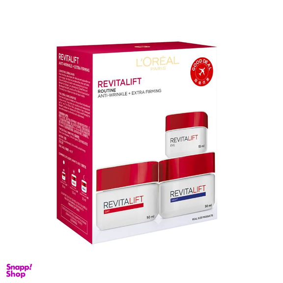 کرم ضد چروک و لیفت لورآل (Loreal) مدل Revitalift Laser مجموعه 3 عددی