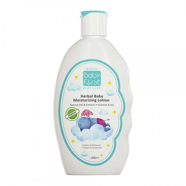 لوسیون مرطوب کننده گیاهی کودک بیبی فرست (Baby First) مدل Herbal Baby حجم 200 میلی لیتر