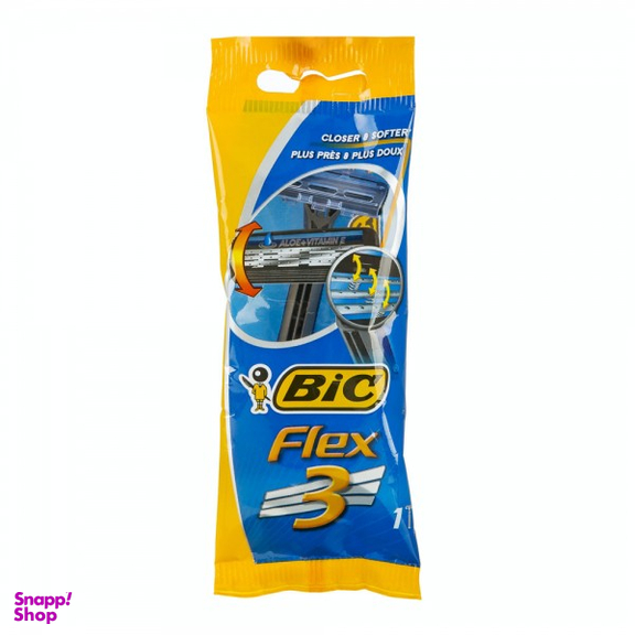 تیغ اصلاح آقایان بیک (Bic) مدل فلکس 3 تیغه بسته 1 عددی