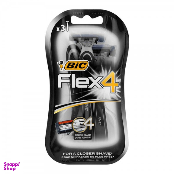 تیغ اصلاح آقایان بیک (Bic) مدل فلکس 4 تیغه بسته 3 عددی