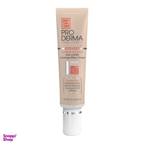 کرم ضد چروک رنگی دور چشم پرودرما (Proderma) با SPF30 مدل Eyevest