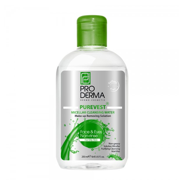 محلول پاک کننده آرایش چشم و صورت پرودرما (Proderma) مناسب برای پوست چرب حجم 250 میلی لیتر