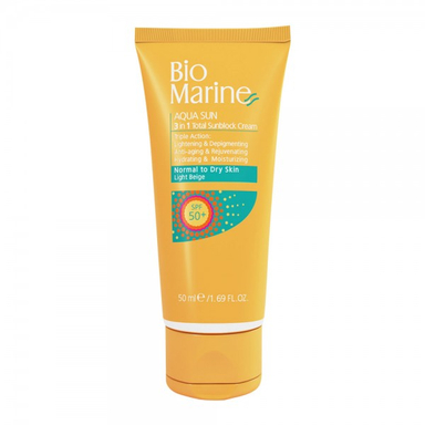 کرم ضد آفتاب بایومارین (Biomarine) با SPF50 مناسب پوست خشک حجم 50 میلی لیتر
