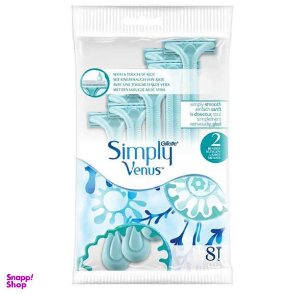 تیغ اصلاح دو لبه ژیلت (Gillette) سری Venus مدل Simply مناسب بانوان بسته 4 عددی