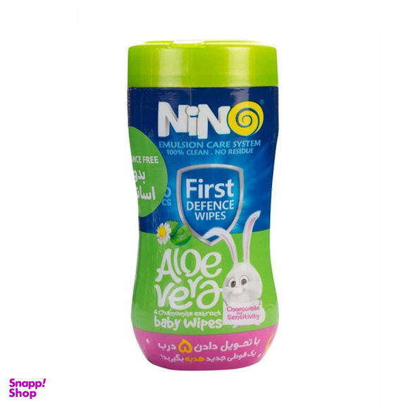 دستمال مرطوب کودک فاقد اسانس نینو (Nino) بسته 70 عددی