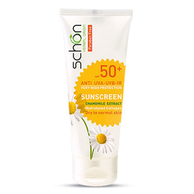 کرم ضد آفتاب شون (Schon) مناسب پوست خشک تا نرمال با SPF50 رنگ طبیعی حجم 50 میلی‌لیتر