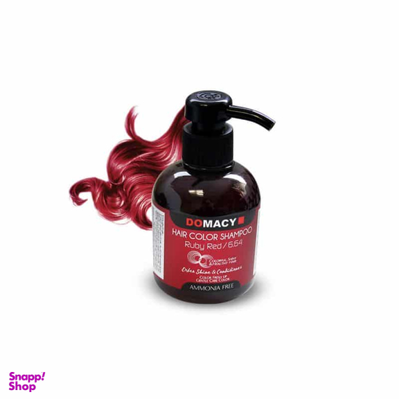 شامپو رنگساژ دوماسی (Domacy) شماره 6.64 رنگ قرمز یاقوتی حجم 300 میلی لیتر