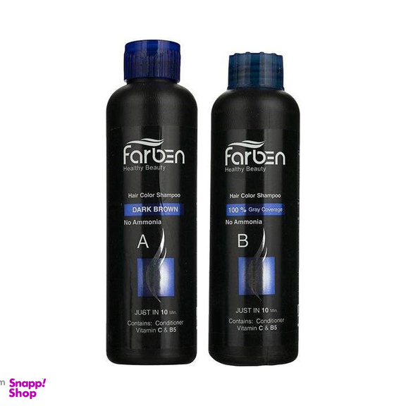 شامپو رنگ مو فاربن (Farben) شماره 2.0 رنگ قهوه ای تیره حجم 150 میلی لیتر بسته 2 عددی