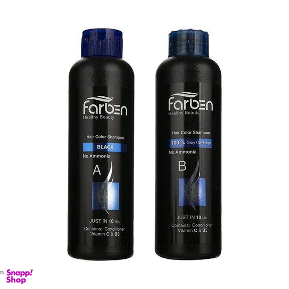 شامپو رنگ مو فاربن (Farben) شماره 1.0 رنگ مشکی حجم 150 میلی لیتر بسته 2 عددی