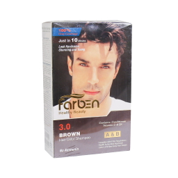 شامپو رنگ مو فاربن (Farben) شماره 3.0 رنگ قهوه ای حجم 150 میلی لیتر بسته 2 عددی
