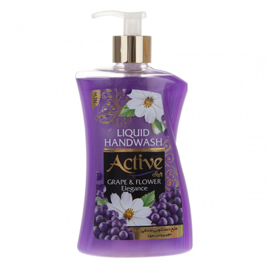 مایع دستشویی اکتیو (Active) مدل صدفی بفنش با رایحه انگور و گل وزن 450 گرم