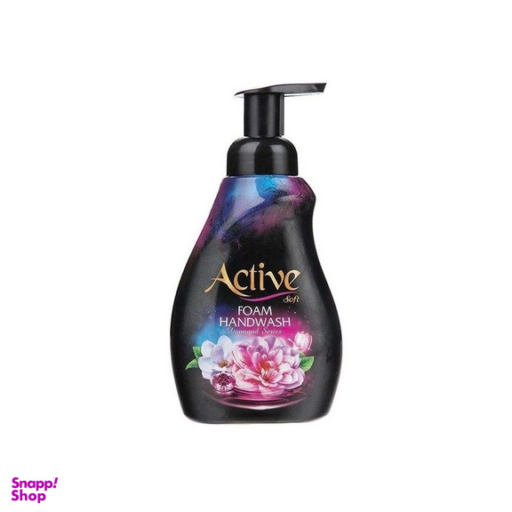 مایع دستشویی فومی اکتیو (Active) سری Diamond مشکی وزن 500 گرم