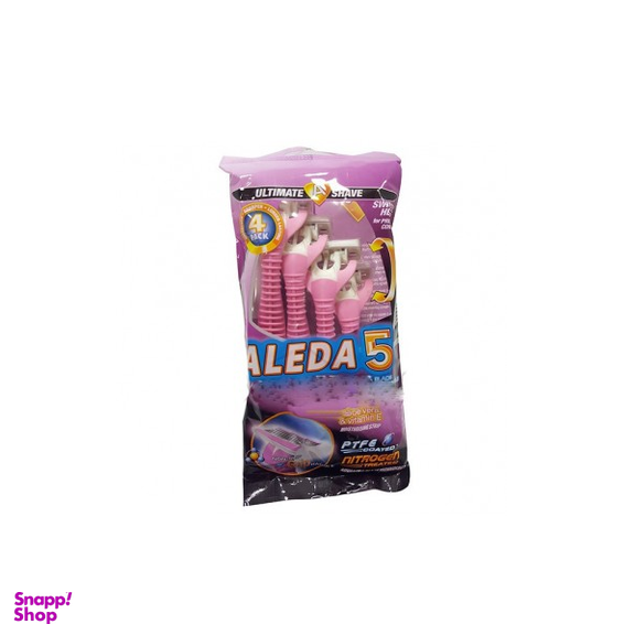 خودتراش 5 لبه آلدا (Aleda) رنگ صورتی بسته 4 عددی