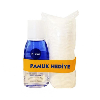 محلول پاک کننده آرایش چشم دو فاز نیوآ (Nivea) حجم 125 میلی لیتر به همراه پد آرایش پاک کن