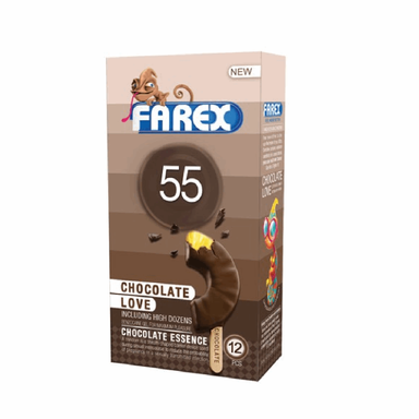 کاندوم فارکس (Farex) مدل Chocolate 55 بسته 12 عددی