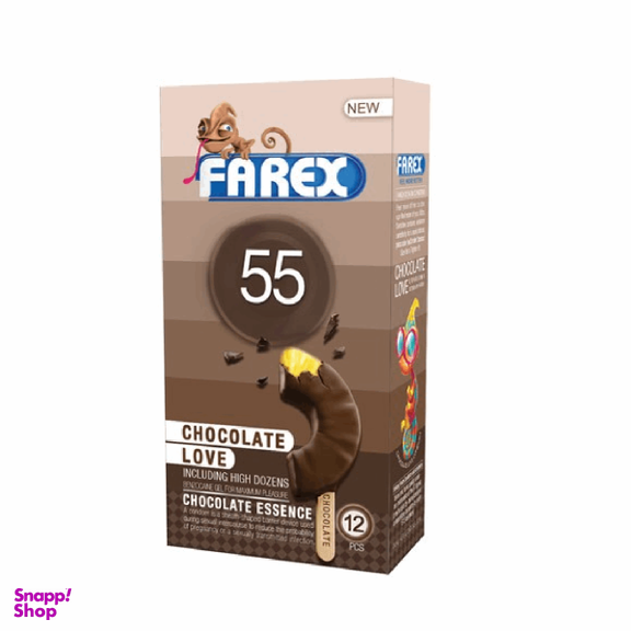 کاندوم فارکس (Farex) مدل Chocolate 55 بسته 12 عددی