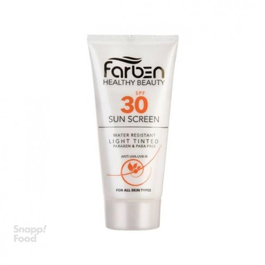 کرم ضد آفتاب فاربن (Farben) مدل Sun Screen مناسب پوست چرب با SPF30 حجم 50 میلی لیتر