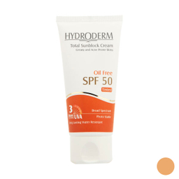 کرم ضد آفتاب هیدرودرم (Hydroderm) مناسب پوست چرب رنگ بژ متوسط با SPF50 حجم 50 میلی لیتر