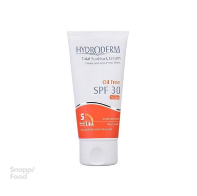 کرم ضد آفتاب کرم پوردی هیدرودرم (Hydroderm) مناسب پوست چرب رنگ بژ طبیعی با SPF30 حجم 50 میلی لیتر