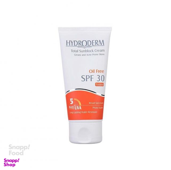 کرم ضد آفتاب کرم پوردی هیدرودرم (Hydroderm) مناسب پوست چرب رنگ بژ طبیعی با SPF30 حجم 50 میلی لیتر