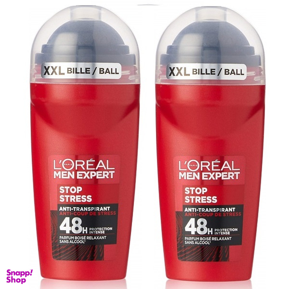 مام رول ضد تعریق مردانه اورال (Loreal) سری Men Expert مدل Stress Resist حجم 50 میلی لیتر بسته 2 عددی
