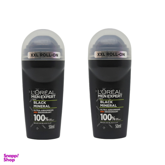 مام رول ضد تعریق بلک مینرال اورال (Loreal)50 میلی لیتر بسته 2 عددی