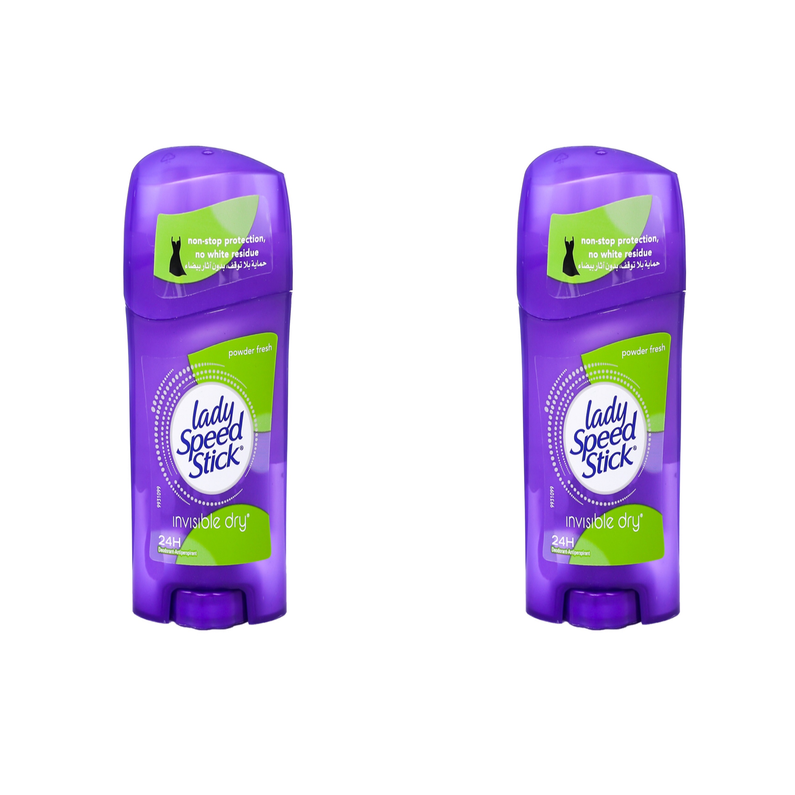 مام صابونی ضد تعریق لیدی اسپید (Lady Speed) مدل invisible dry رنگ سبز وزن 40 گرم بسته 2 عددی