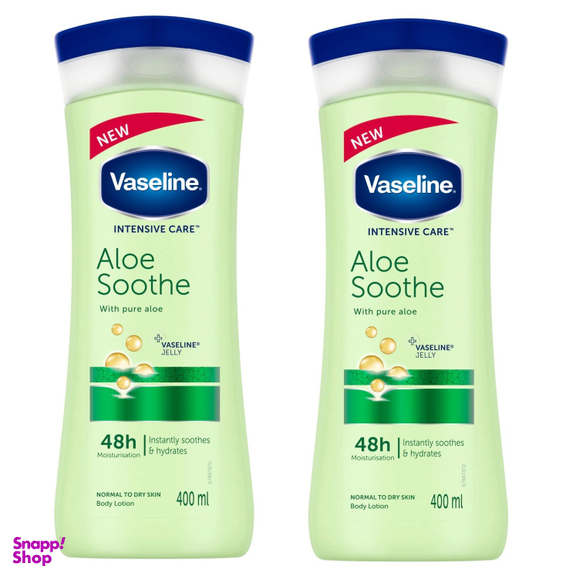 لوسیون بدن وازلین (Vaseline) مدل آلویه ورا حجم 400 میلی لیتر بسته 2 عددی