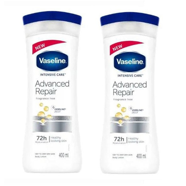 لوسیون بدن ترمیم کننده قوی وازلین (Vaseline) مناسب پوست حساس حجم 400 میلی لیتر بسته 2 عددی