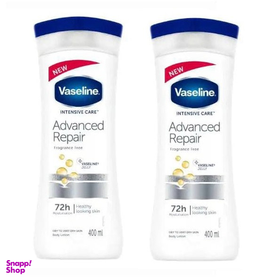 لوسیون بدن ترمیم کننده قوی وازلین (Vaseline) مناسب پوست حساس حجم 400 میلی لیتر بسته 2 عددی