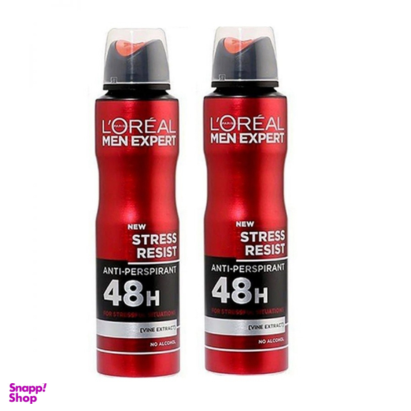 اسپری ضد تعریق مردانه اورال (Loreal) مدل STRESS RESIST حجم 250 میلی لیتر بسته 2 عددی