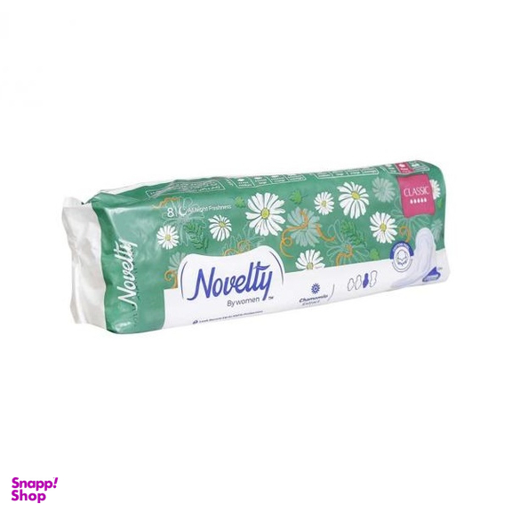 نوار بهداشتی ناولتی (Novelty) مدل classic کتان مناسب شب سایز ایکس لارج بسته 8 عددی
